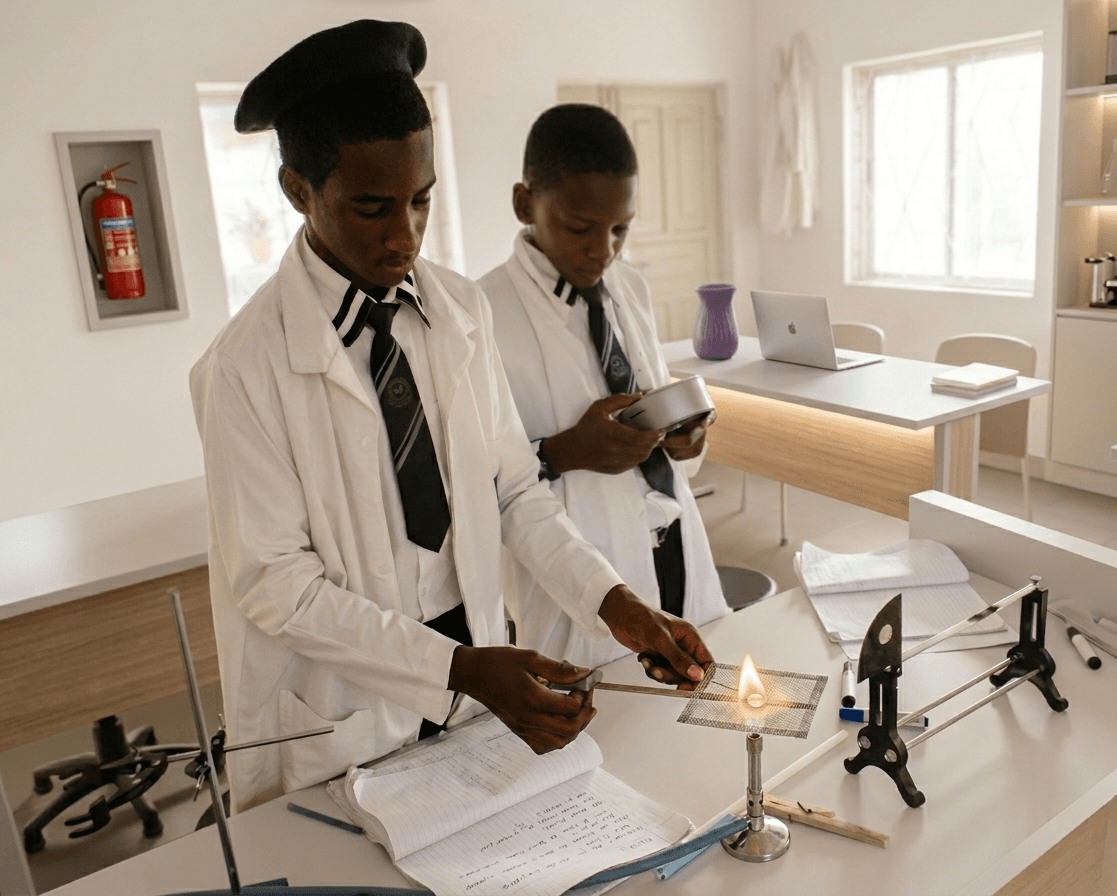 Students in science laboratory